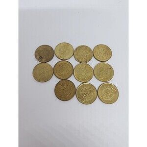 Vintage 11 Metal Arcade Jeepers Tokens Food Fun And A Monkey and Birthdays Coin